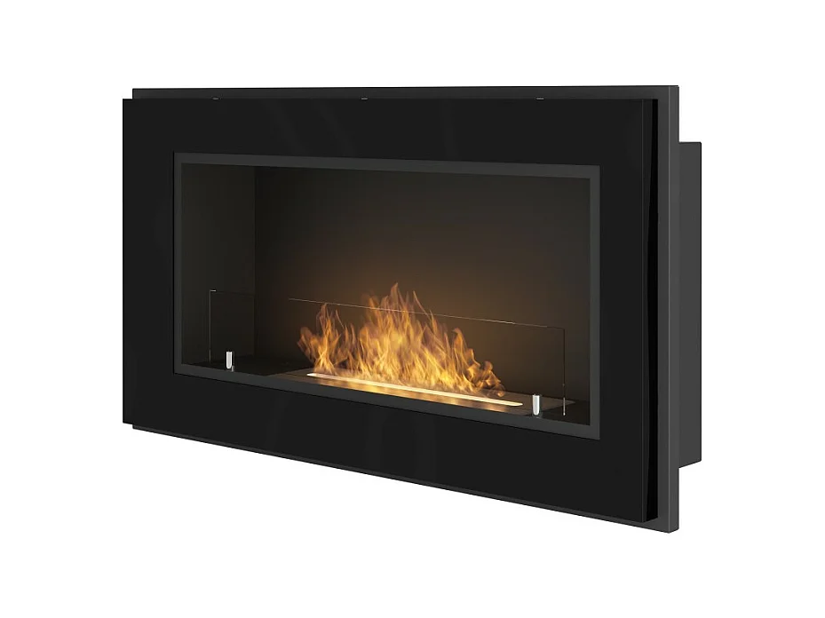 Cheminée au bioéthanol encastrable Frame 900 SimpleFire avec verre noir