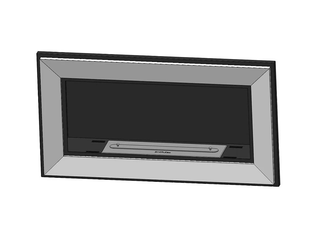 Cheminée au bioéthanol encastrable Frame 900 SimpleFire avec verre noir