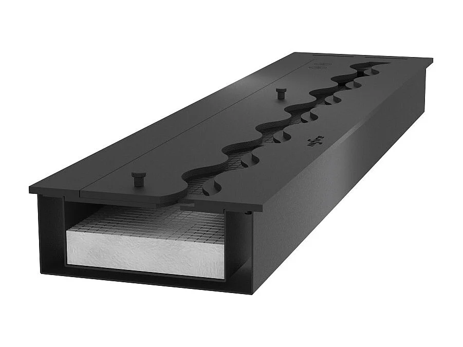 Bruciatore Inserto a Bioetanolo 150cm in Inox nero da incasso da 6 lt