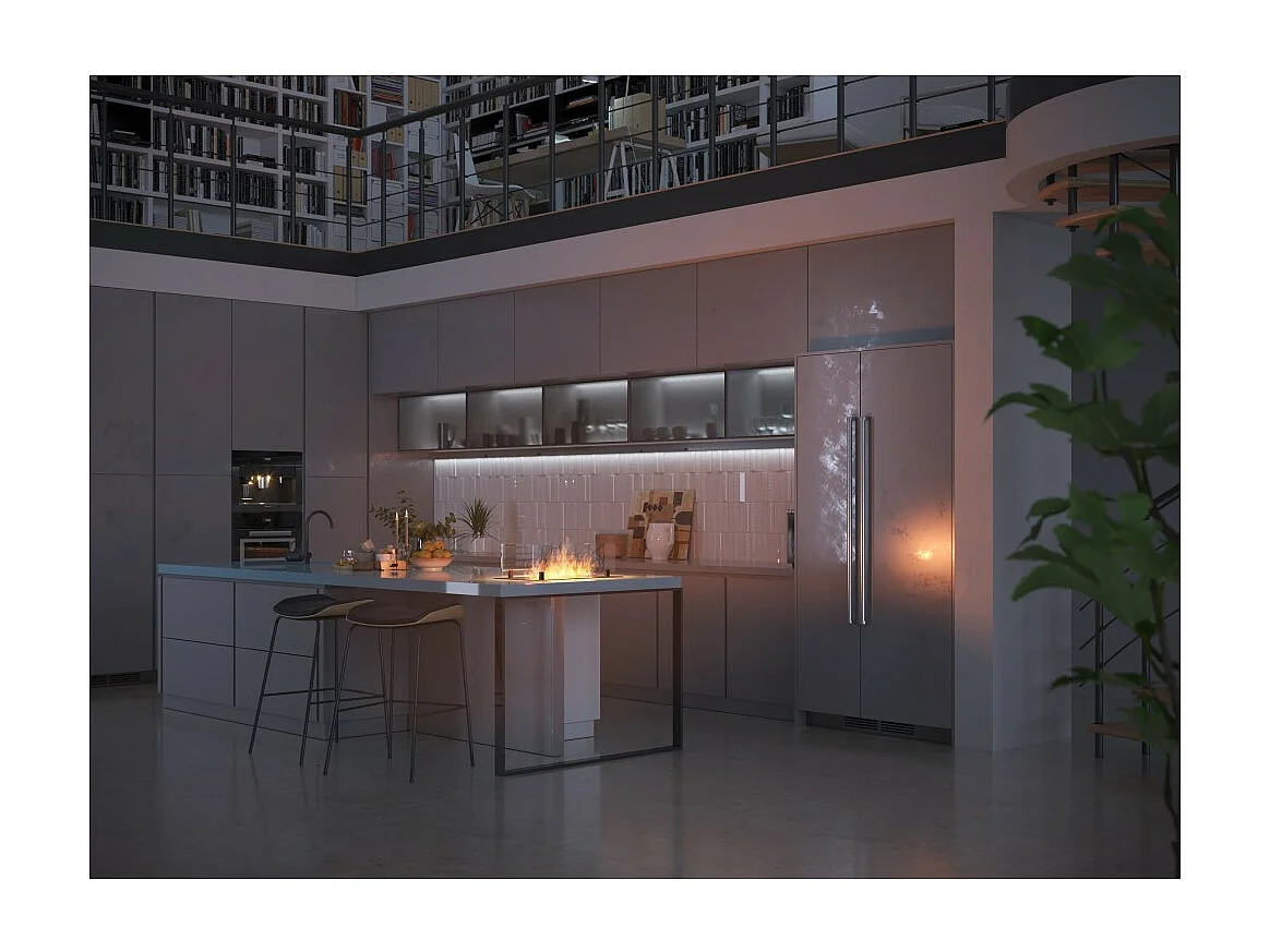 60 cm czarny wkład palnika na bioetanol ze stali nierdzewnej do zabudowy lub wolnostojącego użytku, 1 l ze szkłem w zestawie