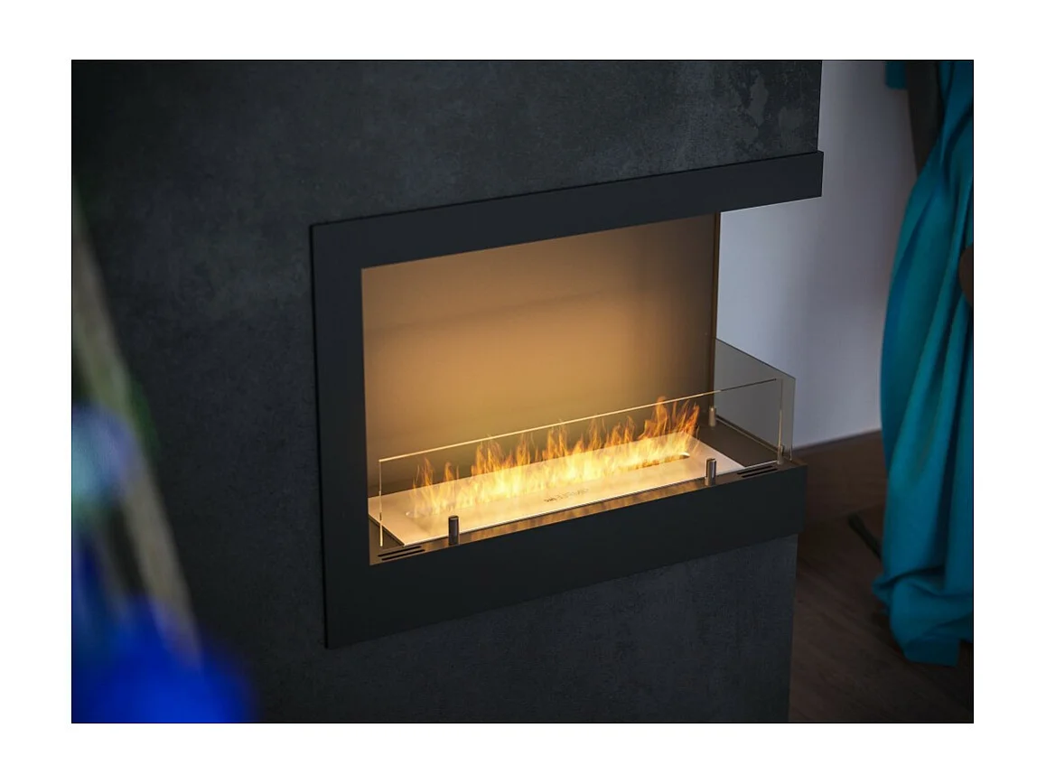 Corner 600 Right SimpleFire Bioethanol-Einbaukamin mit Glas