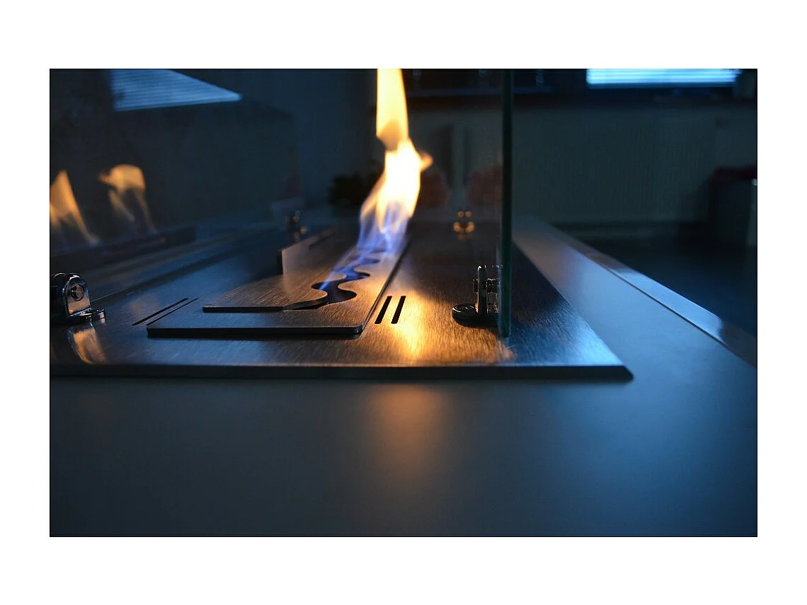 Sololed -  Bioethanol-Brennereinsatz/Halterung 60 cm aus Edelstahl mit Gläsern im Lieferumfang enthalten