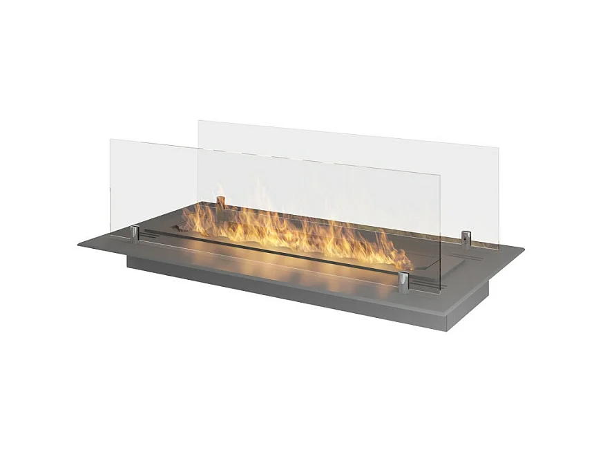Insert/support brûleur bioéthanol 60cm en inox avec verres inclus