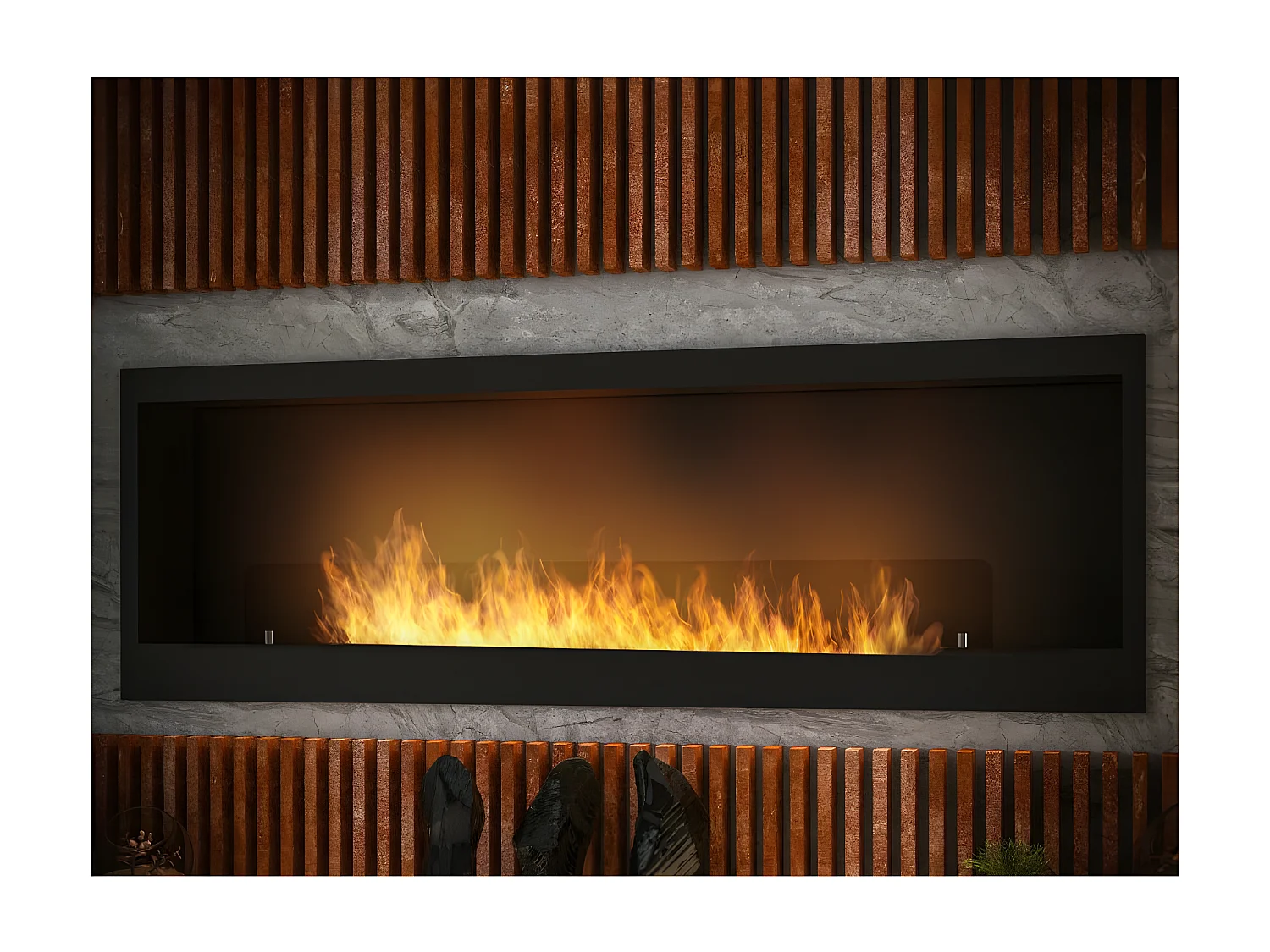 INSIDE 1500 Infire cheminée au bioéthanol encastrable avec verre