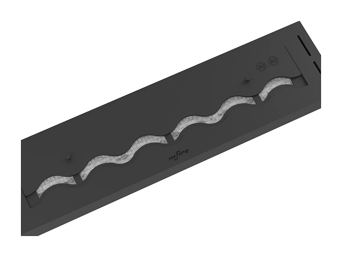 Brûleur à bioéthanol encastrable en acier inoxydable noir, 80 cm, 3 lt