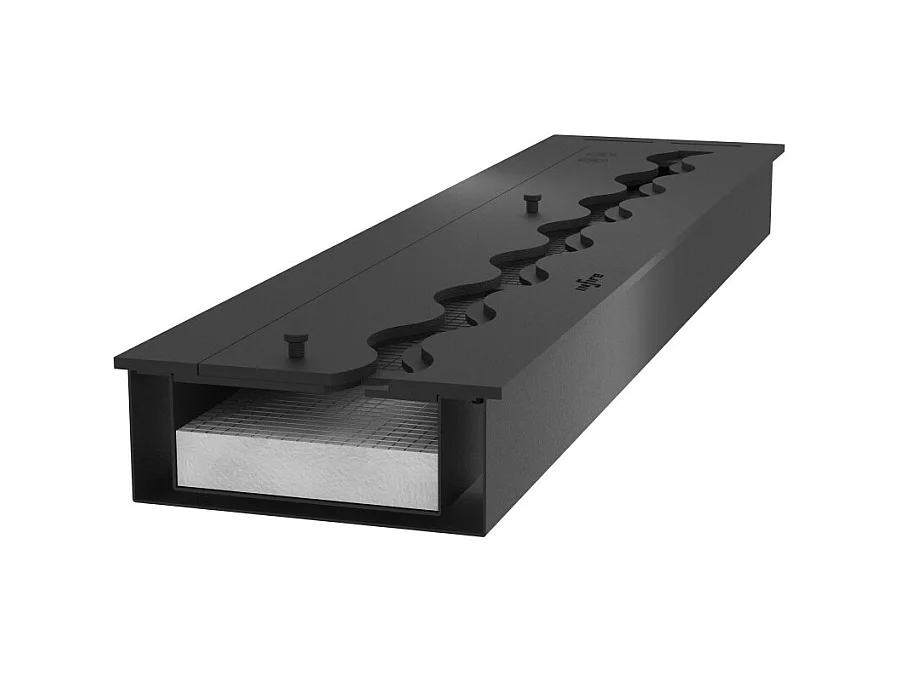 Brûleur à bioéthanol encastrable en acier inoxydable noir, 80 cm, 3 lt