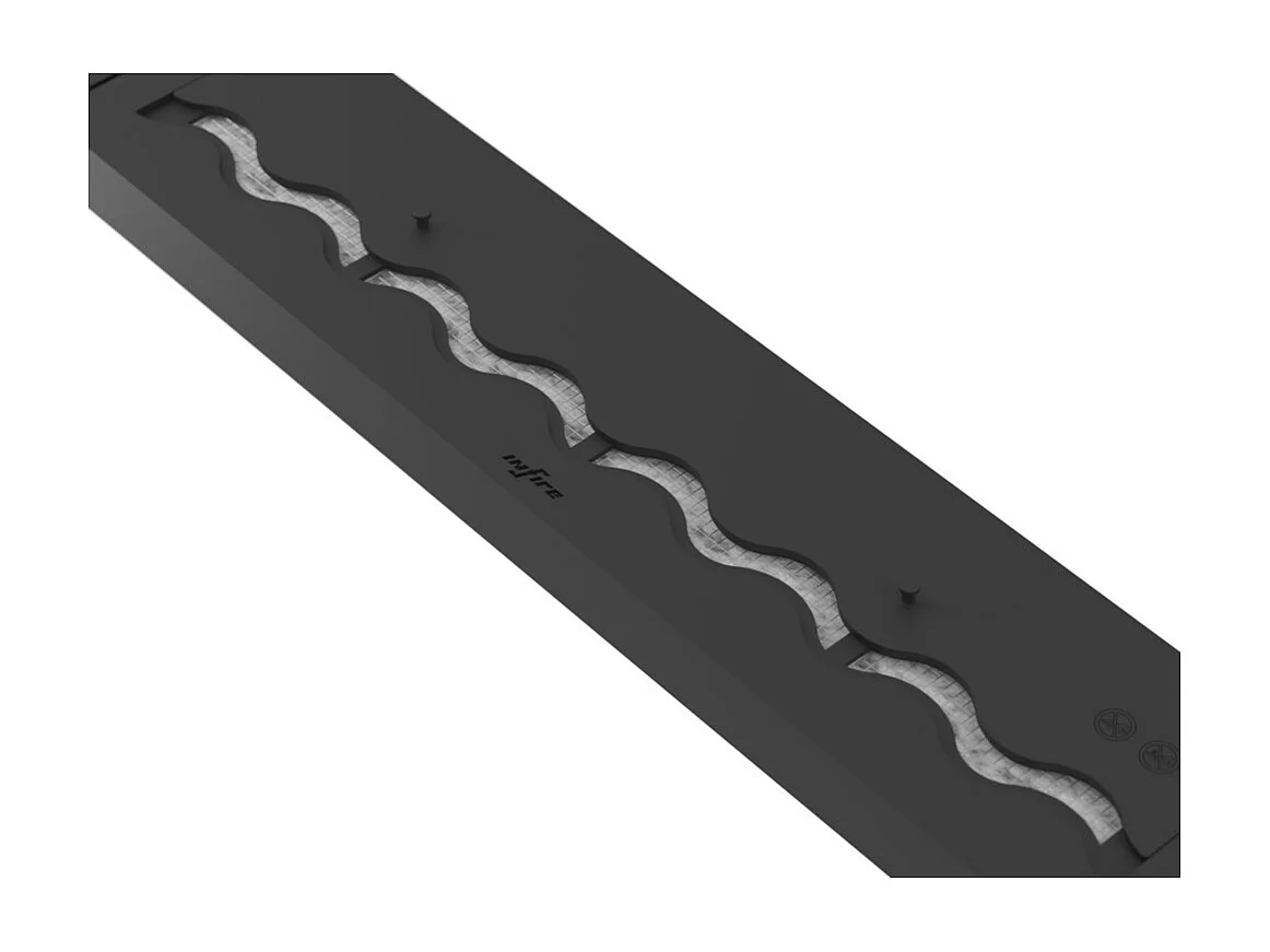 Brûleur à bioéthanol encastrable en acier inoxydable noir, 80 cm, 3 lt