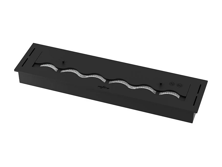 Brûleur à bioéthanol encastrable en acier inoxydable noir, 80 cm, 3 lt