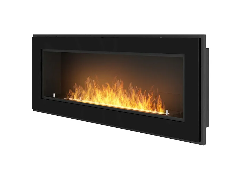 Cheminée au bioéthanol encastrable Frame 1200 SimpleFire avec verre noir