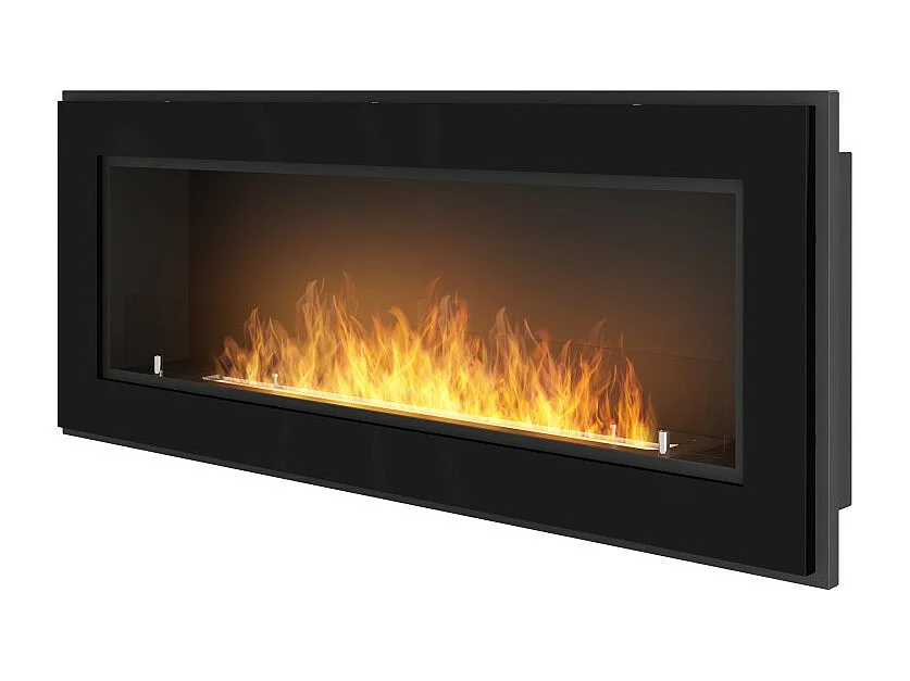 Cheminée au bioéthanol encastrable Frame 1200 SimpleFire avec verre noir