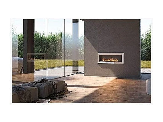 Cheminée au bioéthanol encastrable Frame 1200 SimpleFire avec verre noir