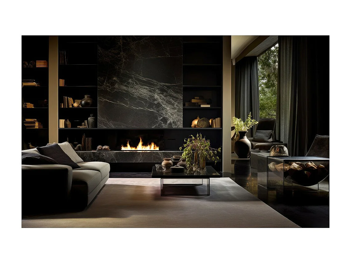 100 cm Wbudowany czarny wkład palnika na bioetanol ze stali nierdzewnej 4L