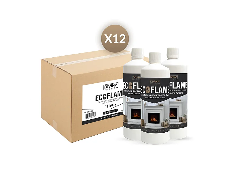 Carburant liquide bioéthanol inodore et incolore pack de 12 litres pour biocheminées