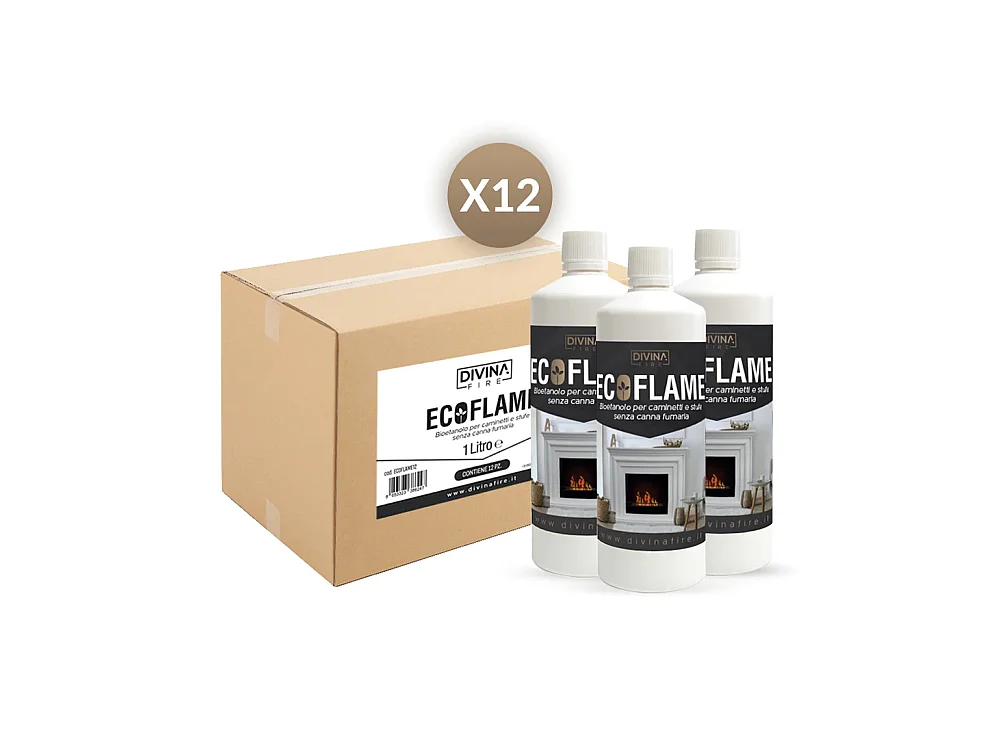 Carburant liquide bioéthanol inodore et incolore pack de 12 litres pour biocheminées