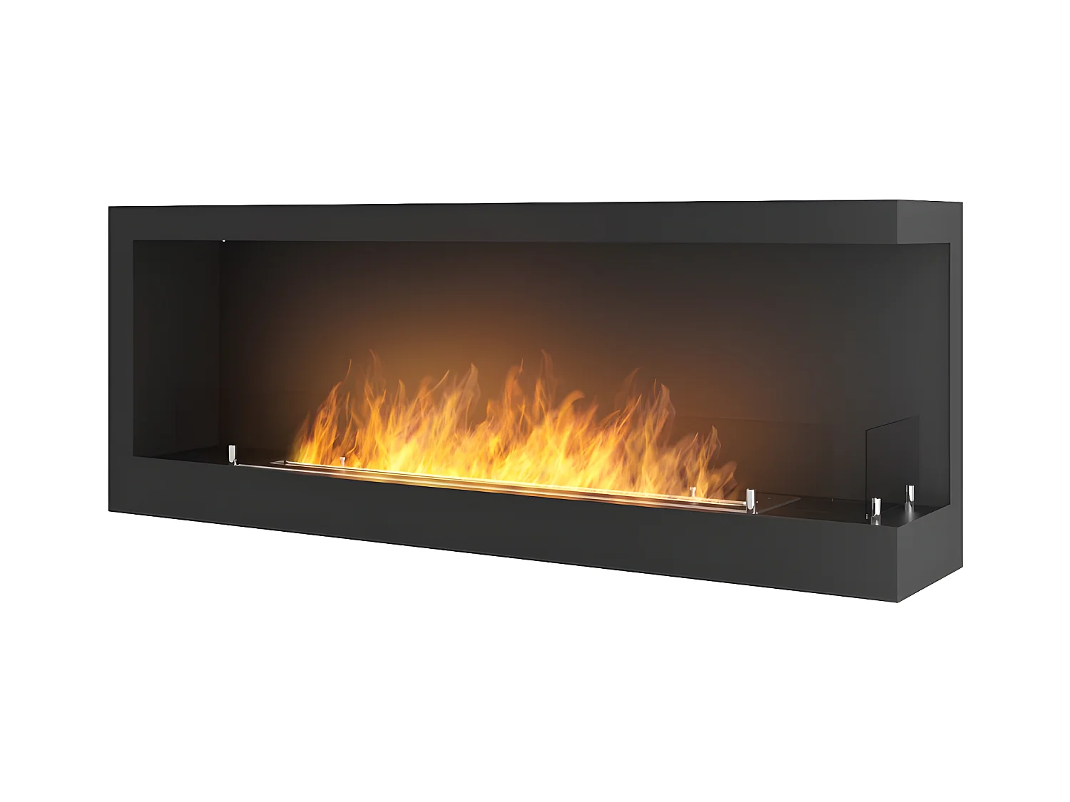 Corner 1200 Right Cheminée au bioéthanol encastrable SimpleFire avec verre