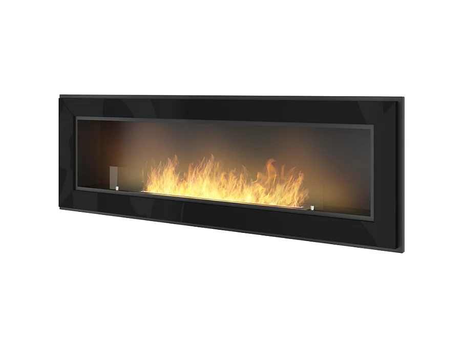 Cheminée au bioéthanol encastrable Frame 1500 SimpleFire avec verre noir