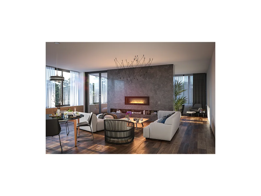 Chimenea de bioetanol empotrada Frame 1500 SimpleFire con cristal negro