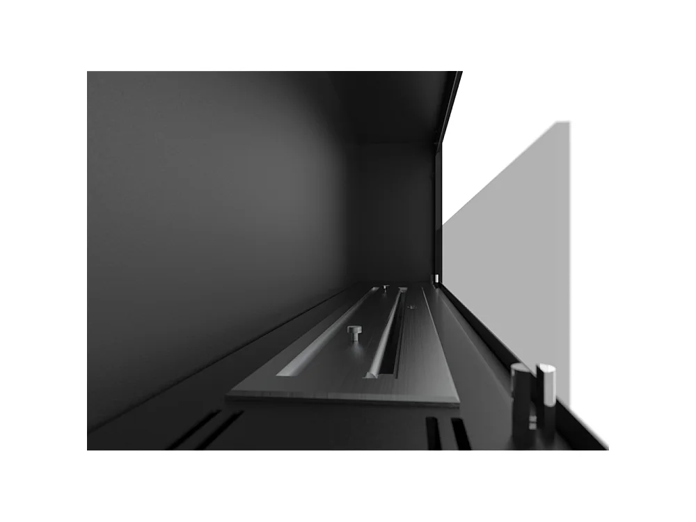 Cheminée au bioéthanol encastrable Frame 1500 SimpleFire avec verre noir