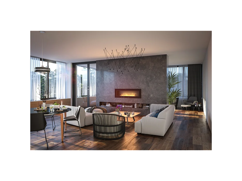 Caminetto a Bioetanolo Frame 1500 SimpleFire da incasso con Vetro Nero