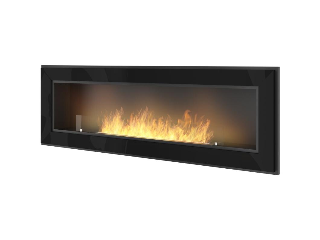 Lareira embutida a bioetanol Frame 1500 SimpleFire com vidro preto