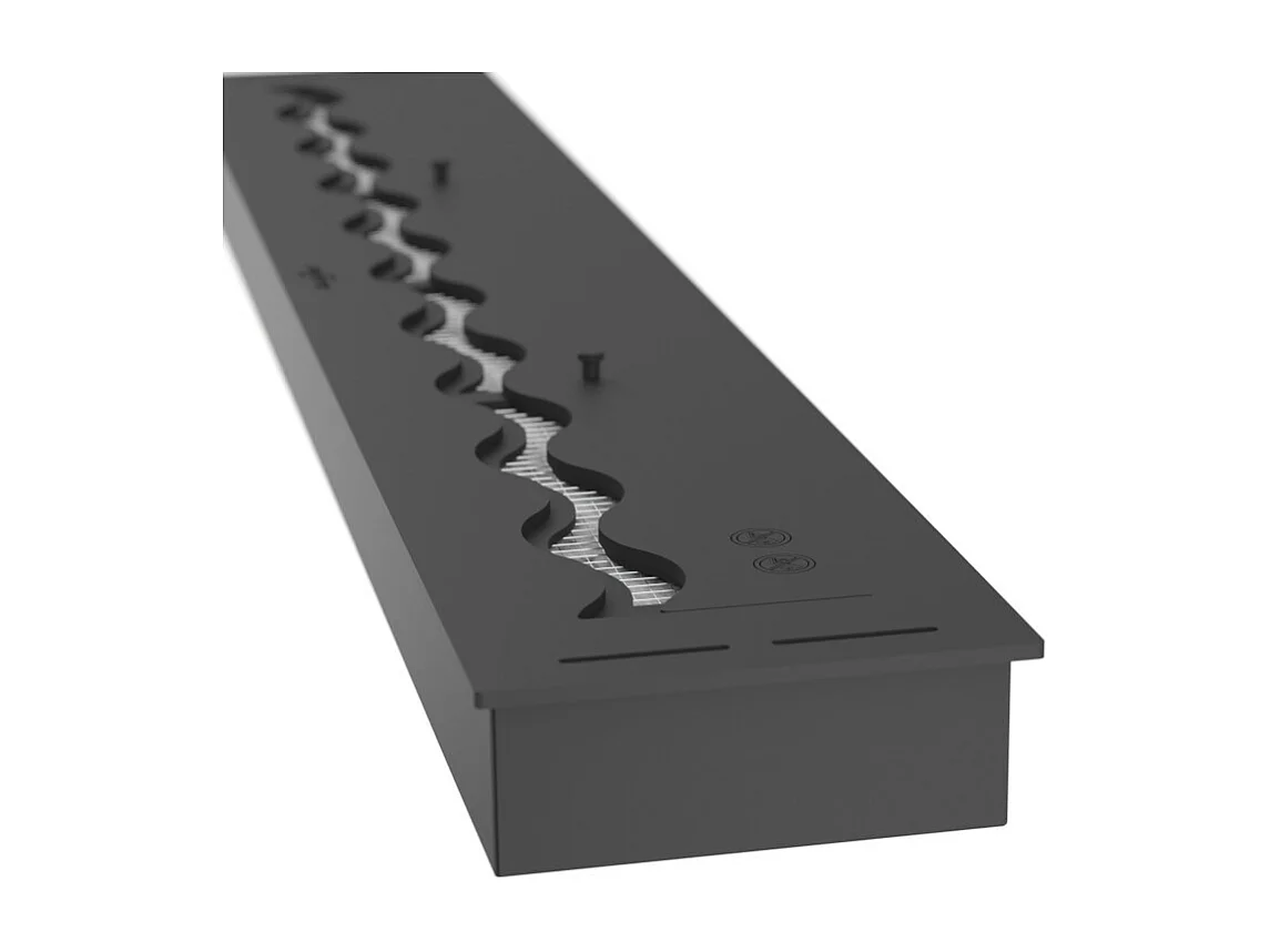 Brûleur insert bioéthanol 120cm en acier inoxydable noir 5 lt