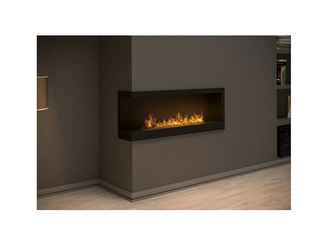 Caminetto a Bioetanolo Angolare Corner 1200 Left SimpleFire da incasso con Vetro