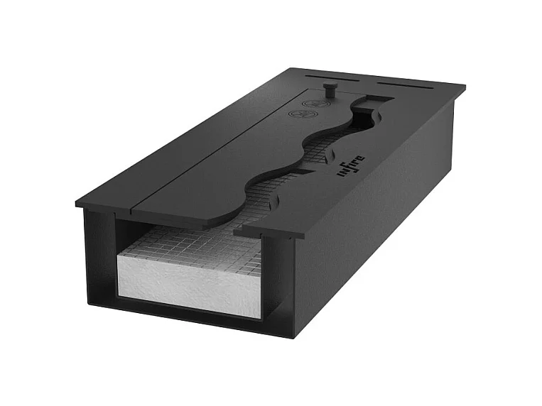 Brûleur à bioéthanol intégré en acier inoxydable noir, 1,2 Lt, 60 cm