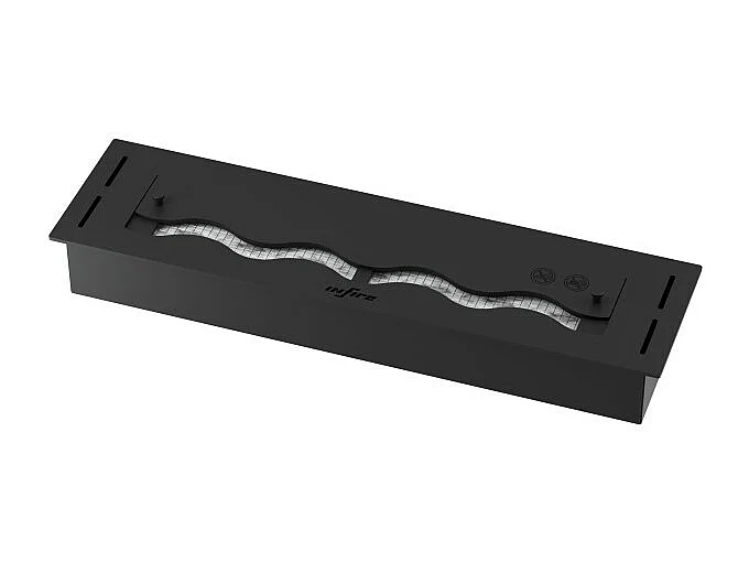 Brûleur à bioéthanol intégré en acier inoxydable noir, 1,2 Lt, 60 cm