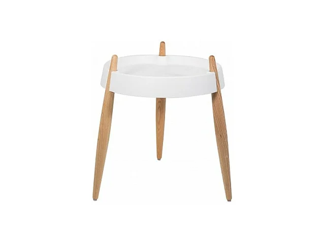 Zafferano Salontafel LIOLÀ h47cm Wit - Natuurlijk essenhout