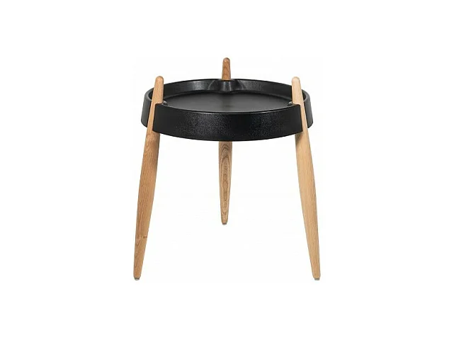 Zafferano LIOLÀ table basse h47cm Noir Frêne naturel