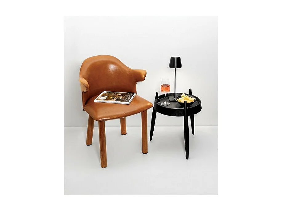 Mesa de centro Zafferano LIOLÀ h47cm Negro - Fresno negro