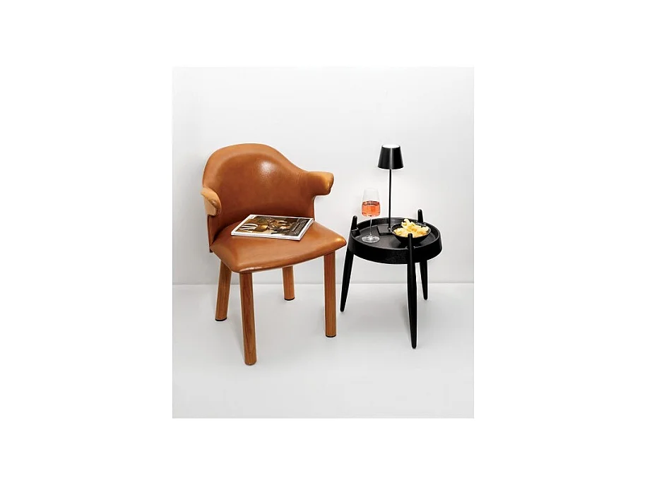 Zafferano LIOLÀ table basse h47cm Noir Frêne noir