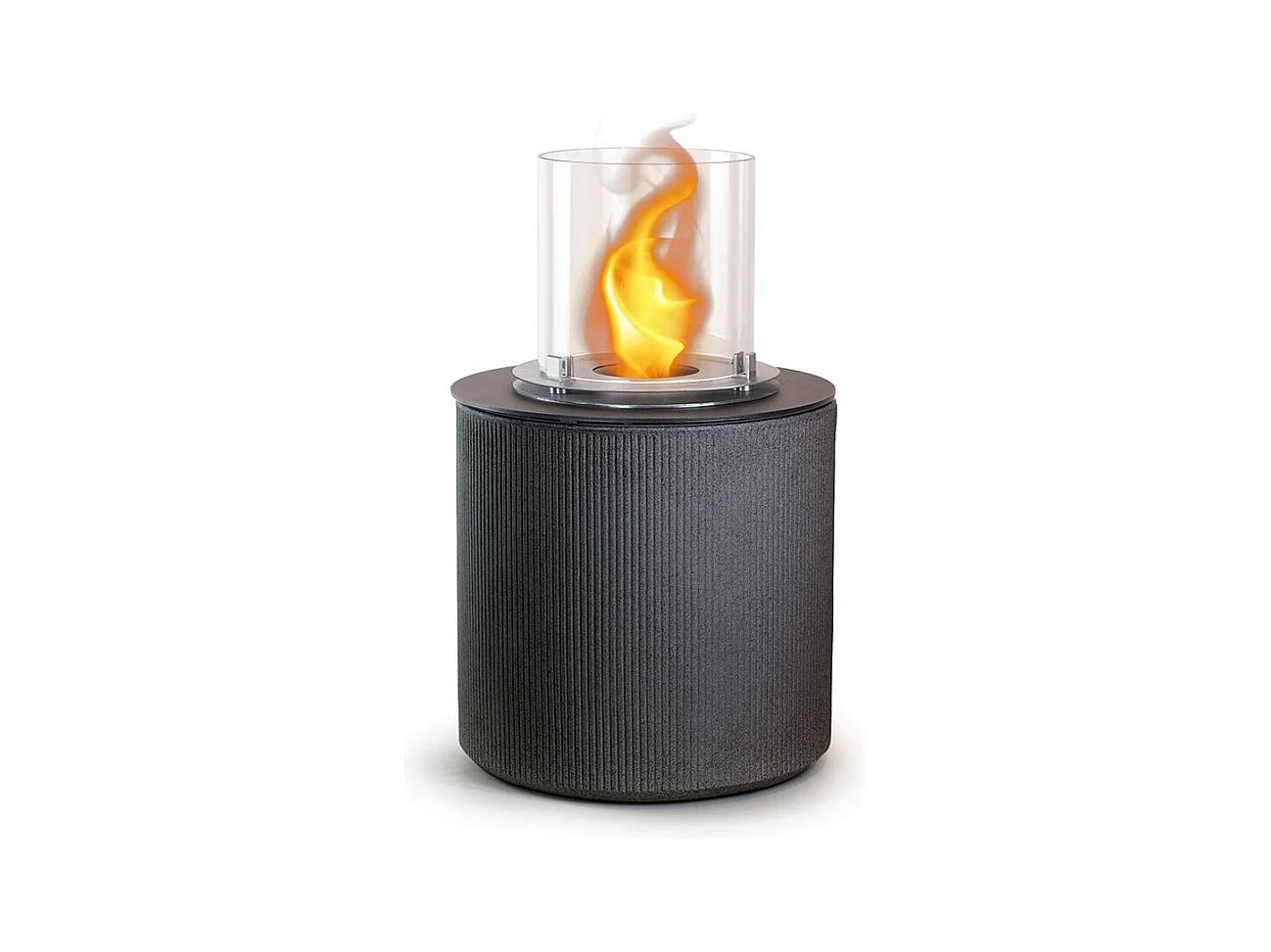 Brasero de jardin cheminée au bioéthanol pour intérieur et extérieur MODIGLIANI Ghisa Gris d.36 x h56