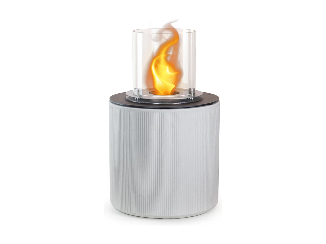 Bio-ethanol open haard tuinkomfoor voor binnen en buiten MODIGLIANI Parelwit d.36 x h56