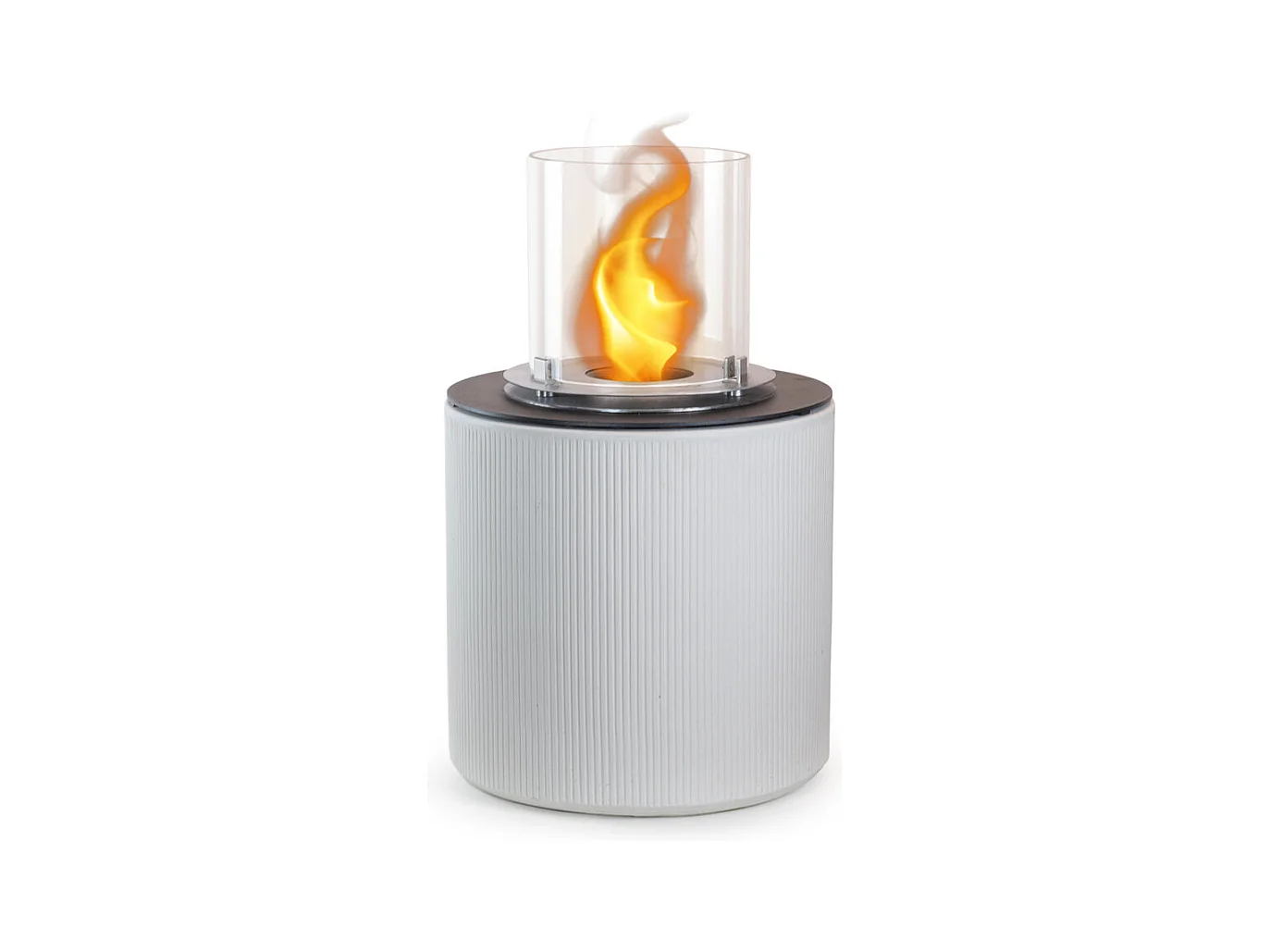 Brasero de jardin cheminée au bioéthanol pour intérieur et extérieur MODIGLIANI Blanc Perle d.36 x h56
