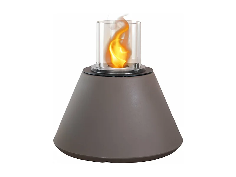 Chimenea de bioetanol brasero de suelo de jardín para interior y exterior STROMBOLI Gris tórtola d.60 x h56
