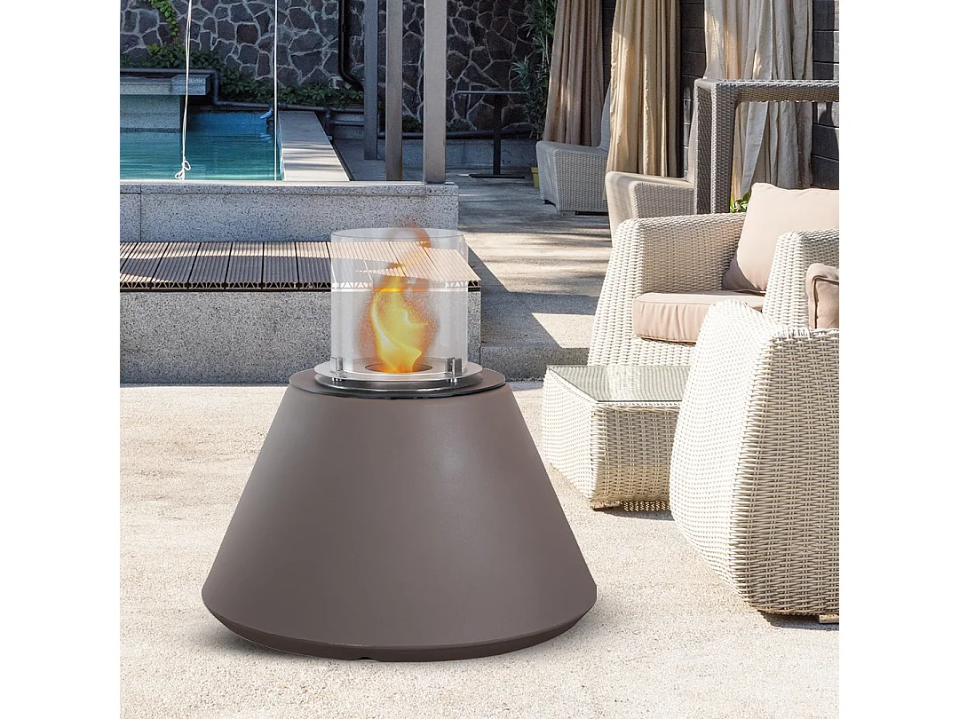 Brasero de jardin cheminée au bioéthanol pour intérieur et extérieur STROMBOLI Tortora d.60xh56