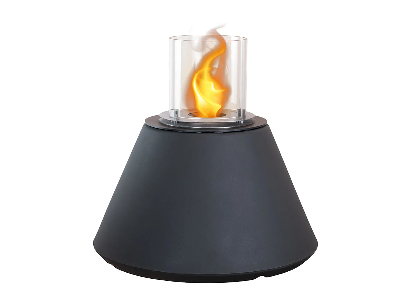 Brasero de jardin cheminée au bioéthanol pour intérieur et extérieur STROMBOLI Anthracite d.60 x h56