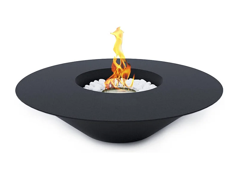 Divina Fire -  Bioethanol-Kamin runder Garten-Kohlenbecken für den Außenbereich SANTORINI Schwarz d.60