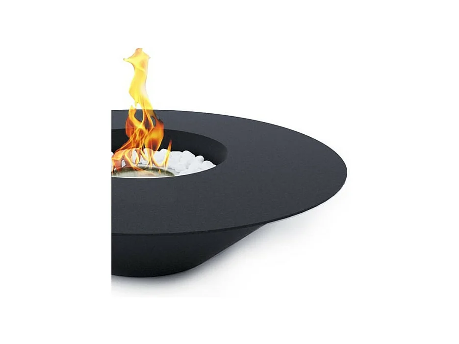 SANTORINI Czarny okrągły zewnętrzny kominek ogrodowy na bioetanol śr. 60