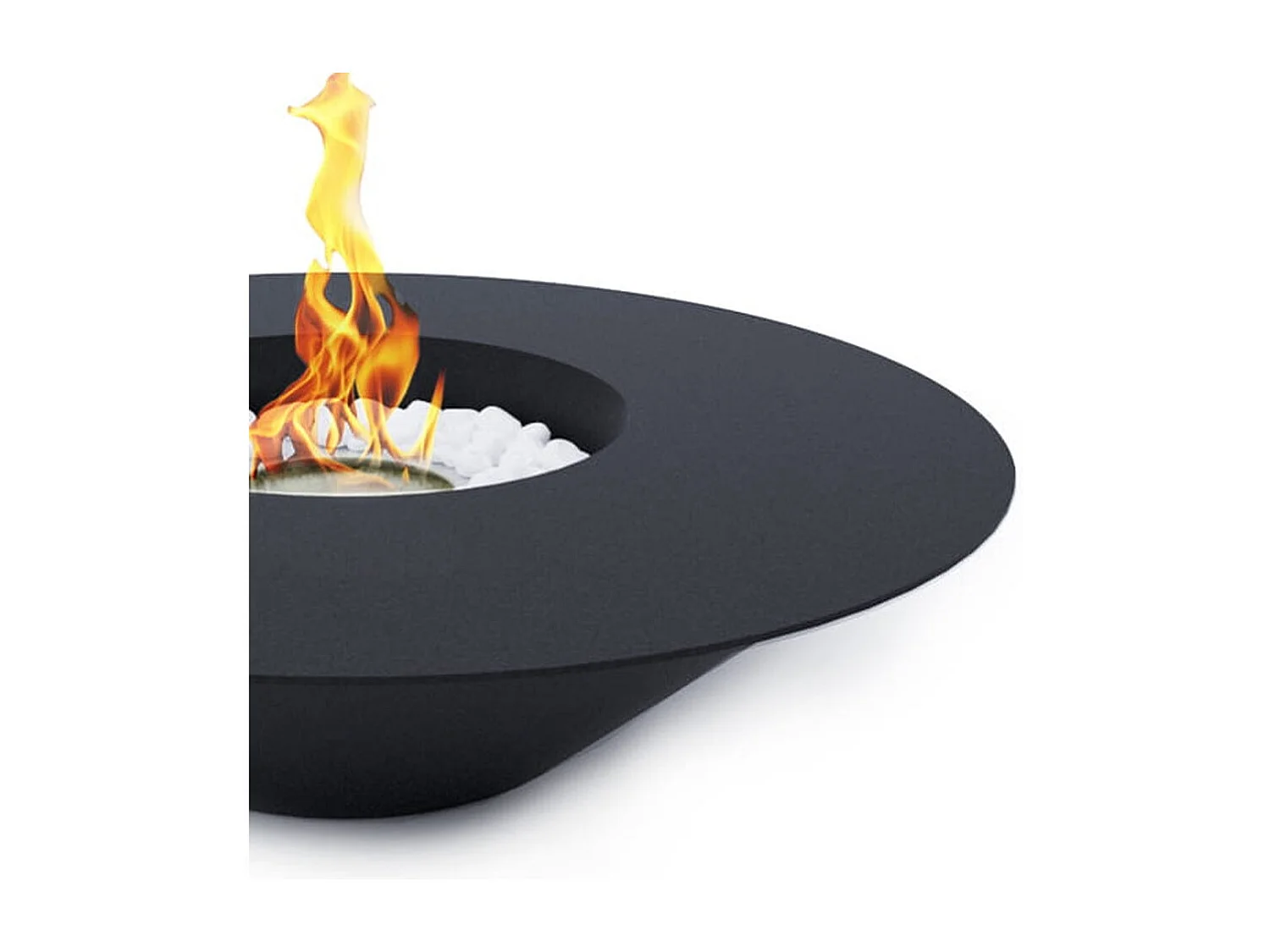 Cheminée au bioéthanol brasero de jardin rond pour extérieur SANTORINI Noir d.60