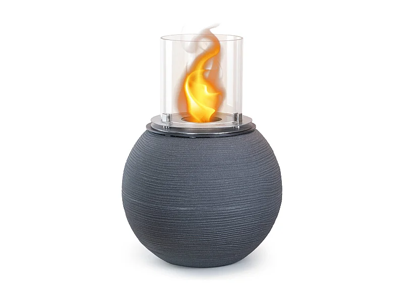 Chimenea de bioetanol para suelo de jardín, para interior y exterior, BOTTICELLI Hierro fundido Gris d.40 x h54