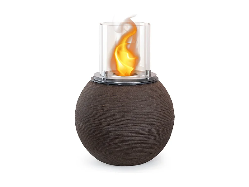 Brasier de jardin cheminée au bioéthanol pour intérieur et extérieur BOTTICELLI Terra Brown d.40xh54