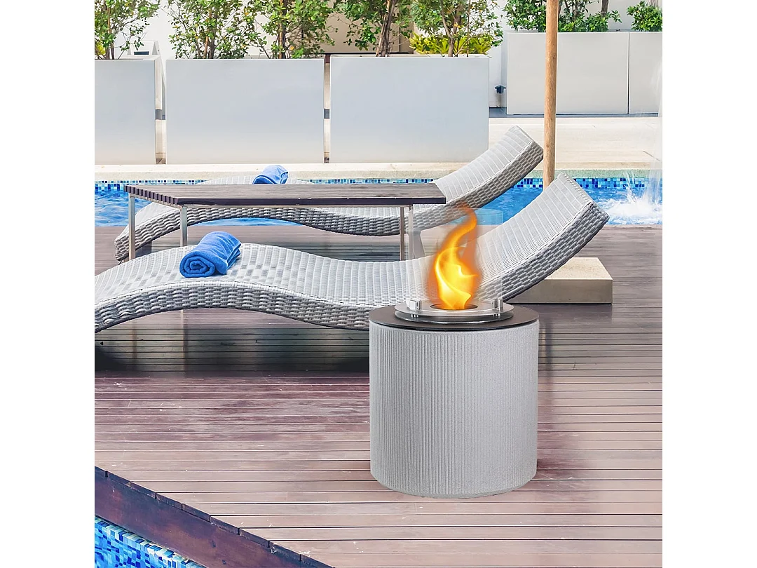 Bio-ethanol open haard tuinkomfoor voor binnen en buiten MODIGLIANI Corda Beige d.36 x h56