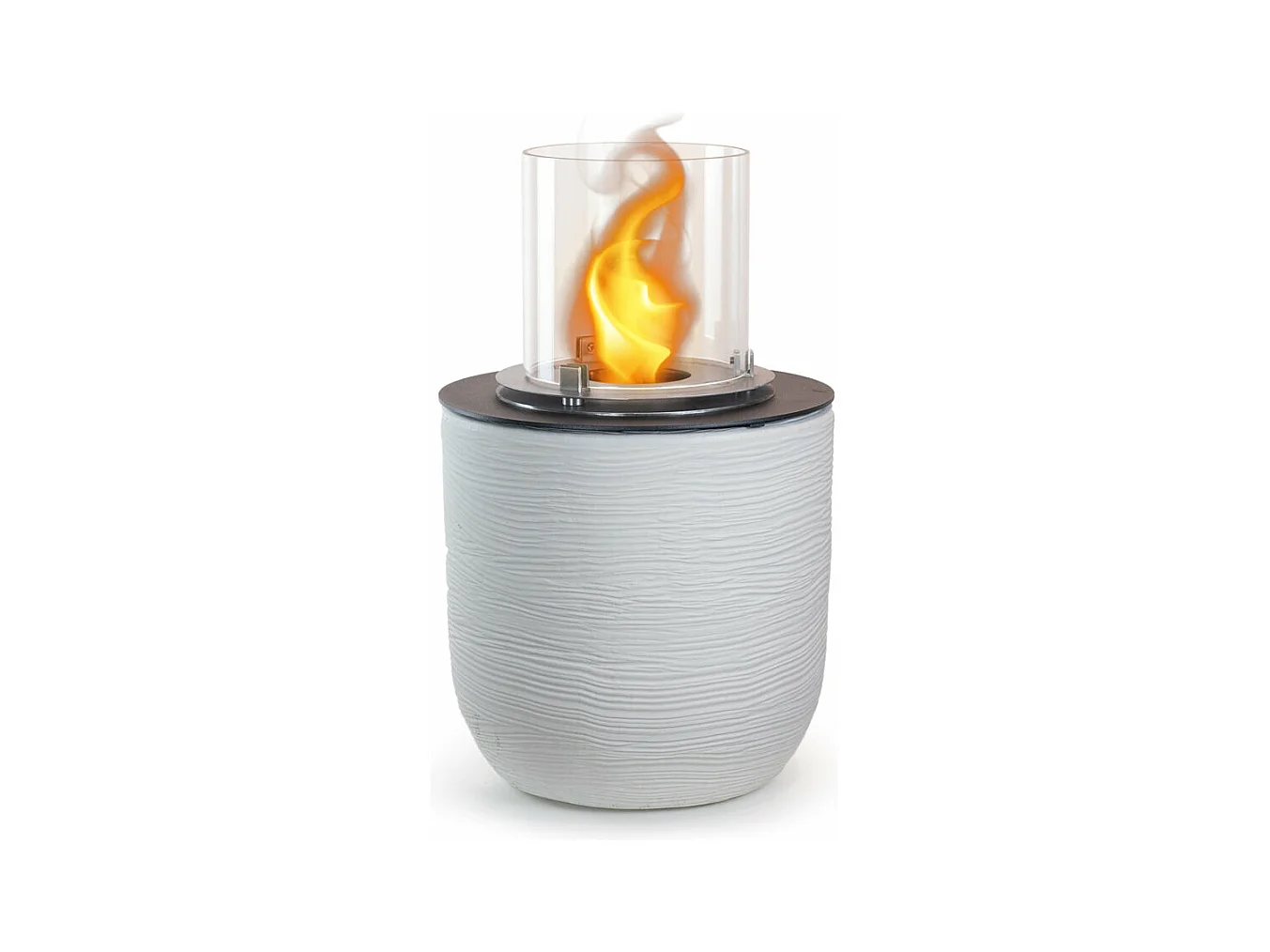 Bio-ethanol open haard tuinkomfoor voor binnen en buiten RAFFAELLO Parelwit d.35 x h55