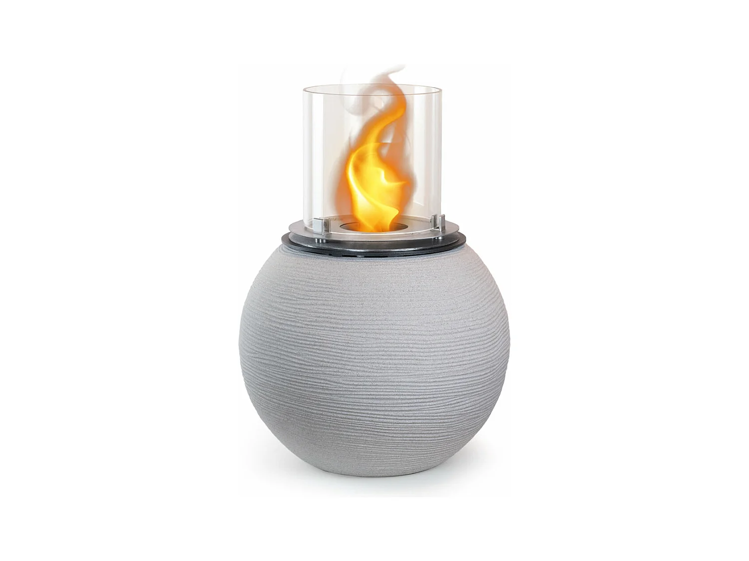 Brasero de jardin cheminée au bioéthanol pour intérieur et extérieur BOTTICELLI Corda Beige d.40 x h54