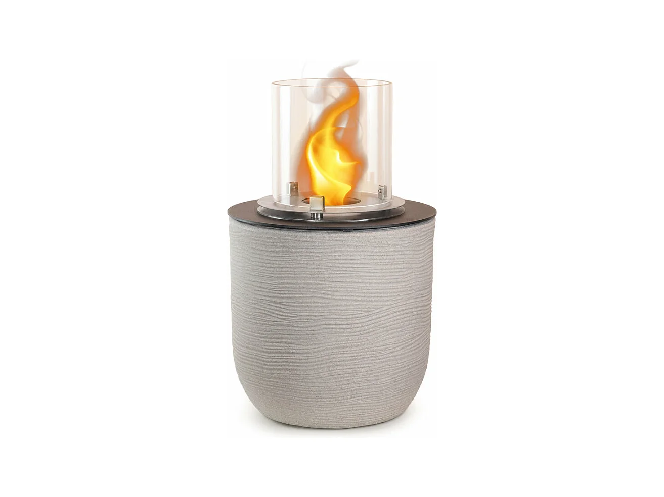 Brasero de jardin cheminée au bioéthanol pour intérieur et extérieur RAFFAELLO Corda Beige d.35 x h55