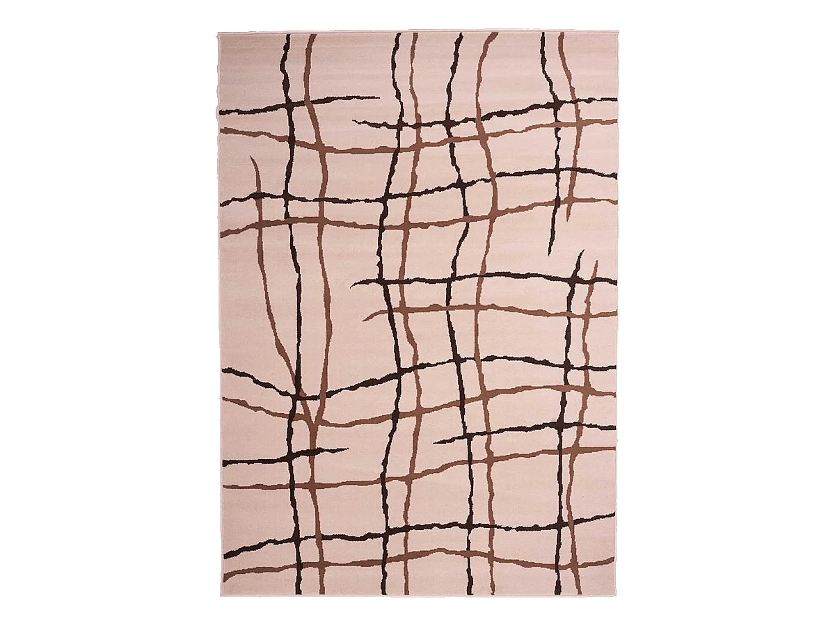 tapis chambre 60x110 tissé blanc cassé rectangle motif abstrait LYN1 MALMO