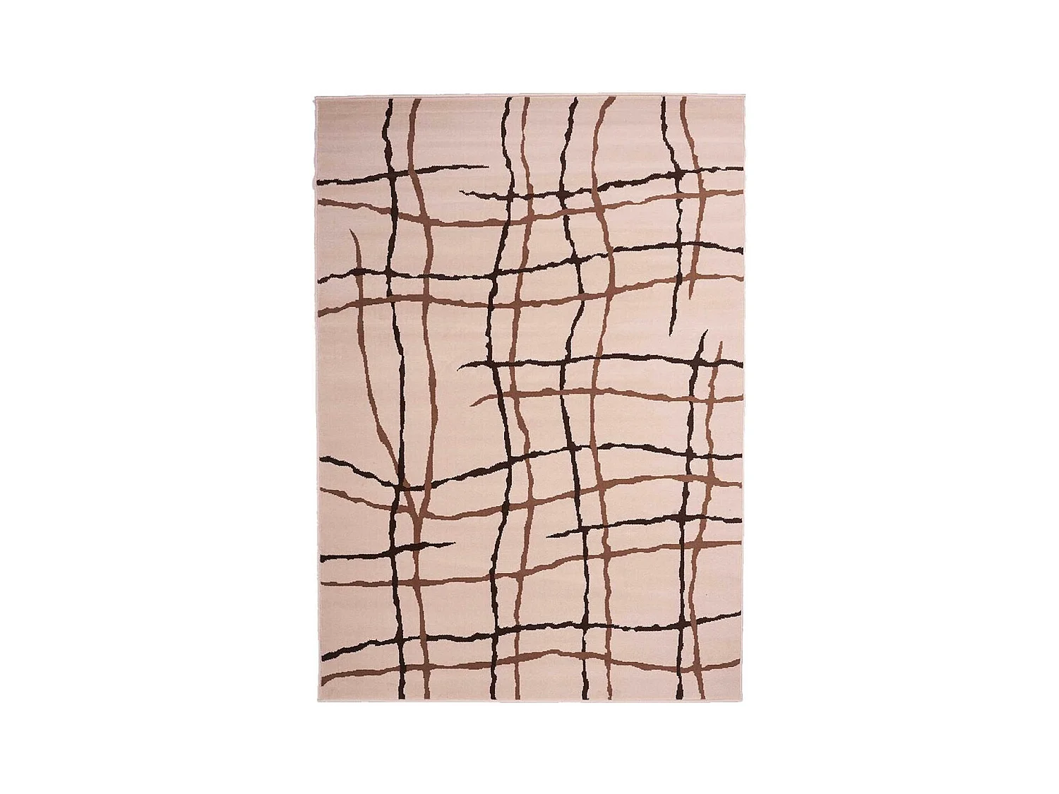tapis chambre 60x110 tissé blanc cassé rectangle motif abstrait LYN1 MALMO