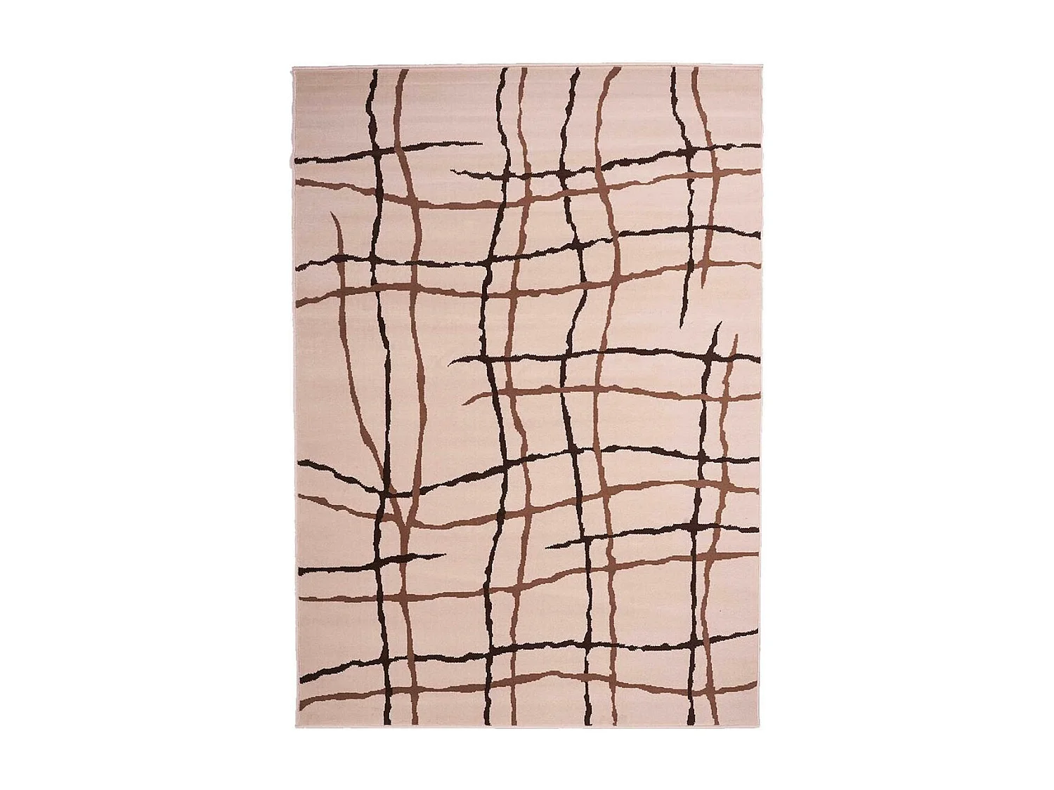 tapis chambre 60x110 tissé blanc cassé rectangle motif abstrait LYN1 MALMO